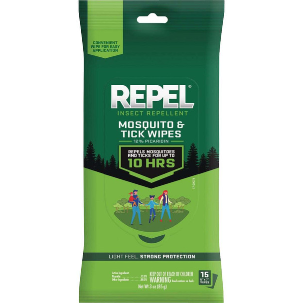 Repel Mosquito & Tick Repellent Wipes (15-Pack) HG-94278