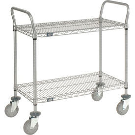 Nexel 2 Shelf Utility Cart Nexelate 30""Wx 24""Dx42""H Pneumatic Casters2 Swivel