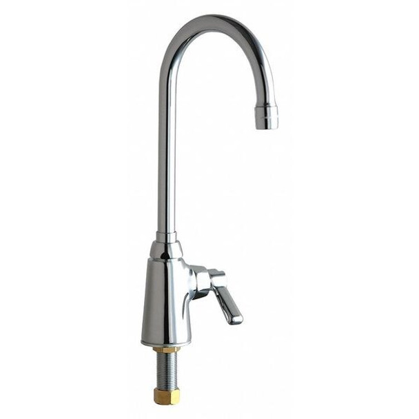Gooseneck Kitchen Faucet, Manual, Single Hole Only Mount, 1 Hole Commercial