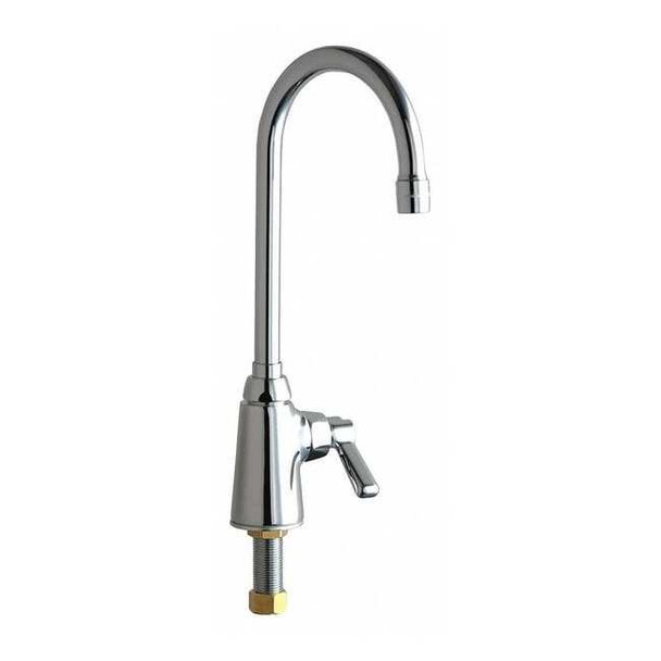 Gooseneck Kitchen Faucet, Manual, Single Hole Only Mount, 1 Hole Commercial