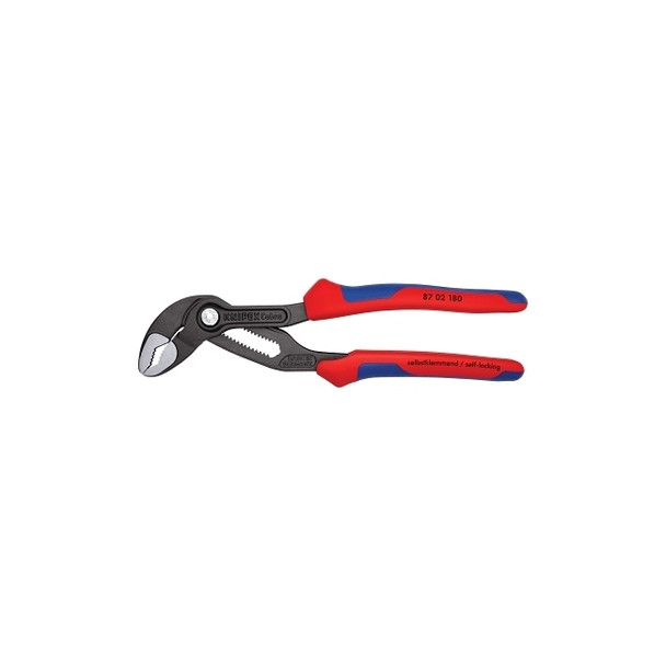 Cobra® Water Pump Plier, 7-1/4 in OAL, 11 Adjustments, V Jaw, Heavy-Duty Ergonomic Handle