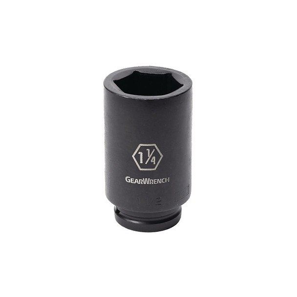 Impact Socket, 3/4 in Drive Size, 1-11/16 in Opening Size, 6-point, Deep Length