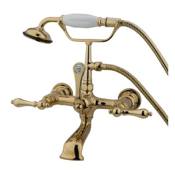 Wall-Mount Clawfoot Tub Faucet, Polished Brass, Tub Wall Mount