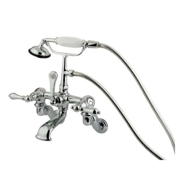 Wall-Mount Clawfoot Tub Faucet, Polished Chrome, Tub Wall Mount