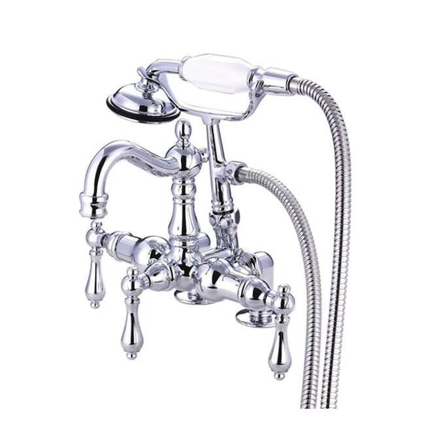 Deck-Mount Clawfoot Tub Faucet, Polished Chrome, Deck Mount