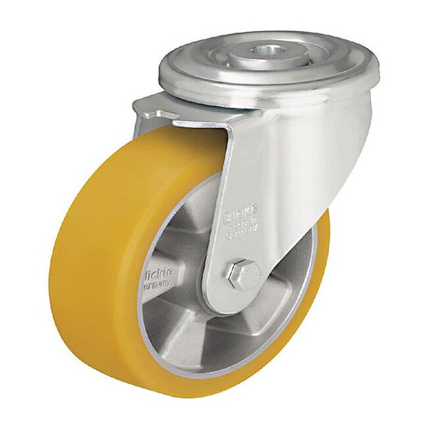 Manufacturer Varies Kingpin Swivel Caster,Polyrthn,5 in,770 lb,Ylw LKR-ALTH 125K
