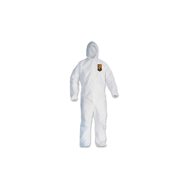 KleenGuard™ A30 Coveralll, Zipper Front, Elastic Back, Wrist and Ankles, Hood, White, X-Large