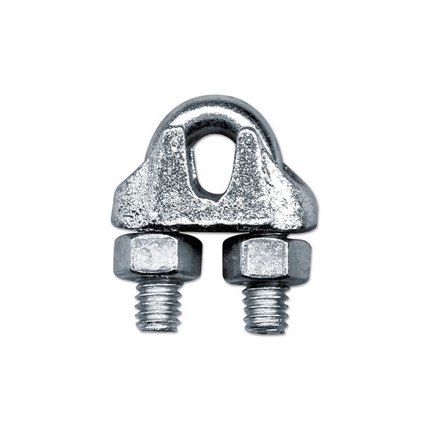 Malleable Wire Rope Clips, 1/2 in, Bright Zinc Pack of 10