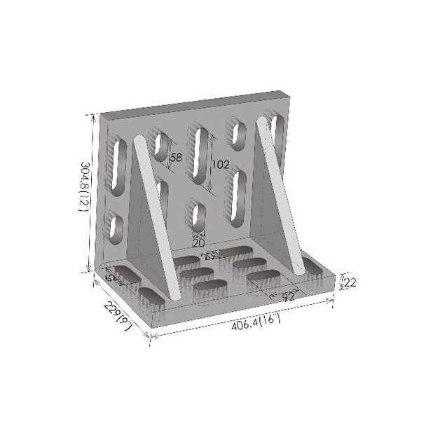 Hhip 16 X 12 X 9" Giant Slotted Angle Plate 3402-0340