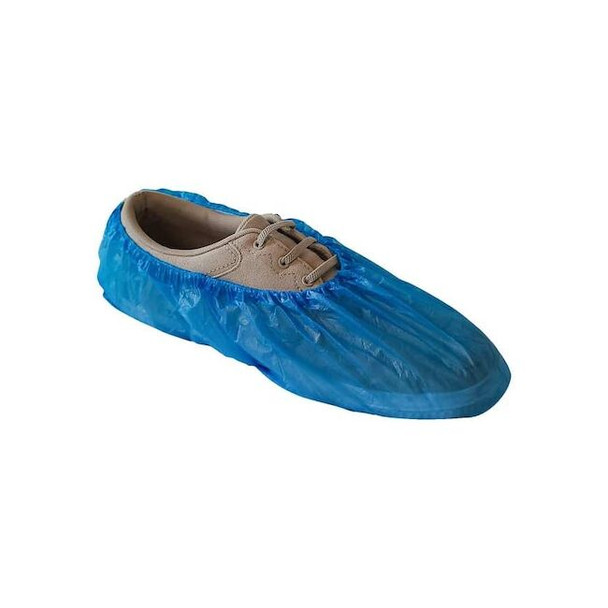 Disposable Shoe Covers, CPE, Blue, Slip Resistant Sole: Yes ,XL
