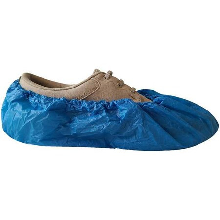 Disposable Shoe Covers, CPE, Blue, Slip Resistant Sole: Yes ,XL