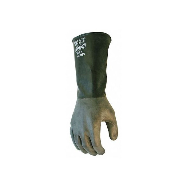 874R Chemical Resistant Gloves, Butyl, 14 in L, 14 mil, Black, 7, 1 PR