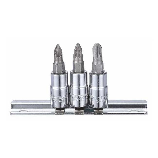 Westward 1/4" Drive Socket Bit Set, SAE, 8-Pieces 54TN85