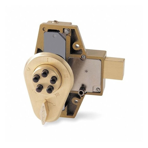 Simplex Pushbutton Deadbolt,Satin Chrome 904-26D