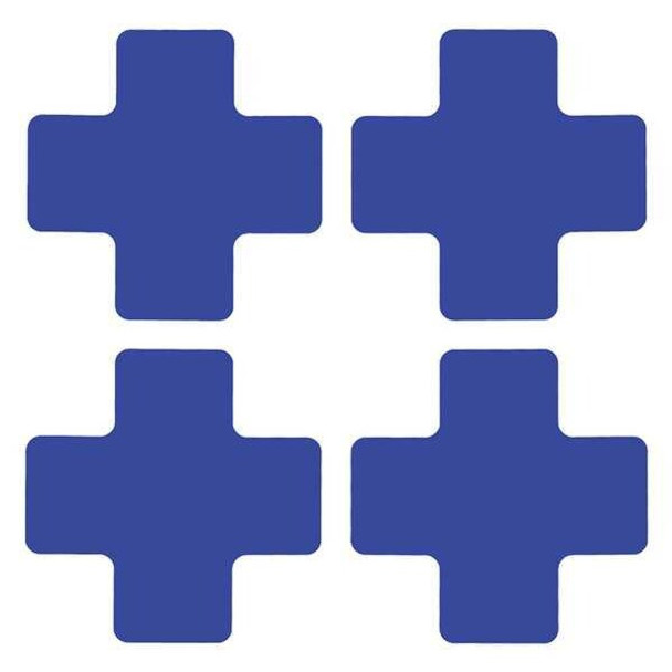 Brady Floor Tape,Blue,2 inx5 in,Cross,PK20 104468