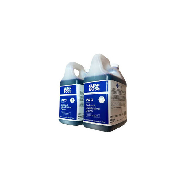 CleanBoss Pro BioBased Glass & Mirror Cleaner Concentrate 1/2 Gallon Bottle 4/Ca