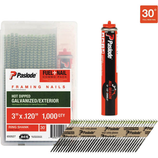 Paslode 1k 3" Hdg Nail W/Cell 650527