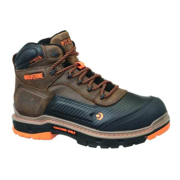 Men's 6-Inch Hiker Boot, 8 1/2, CarbonMAX Toe, 6 in H, Brown, W10717