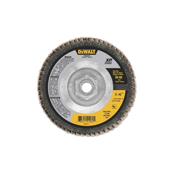 XP™ Ceramic Flap Disc, 4-1/2 in dia, 60 Grit, 5/8 in-11 Arbor, 13300 RPM, T29