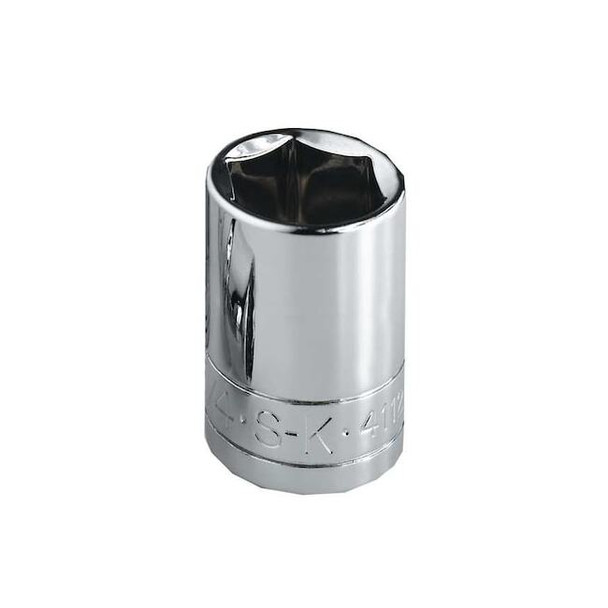 1/2 in Drive, 19/32" SAE, Socket, 12 Points,  Steel, Chrome, 19/32 in