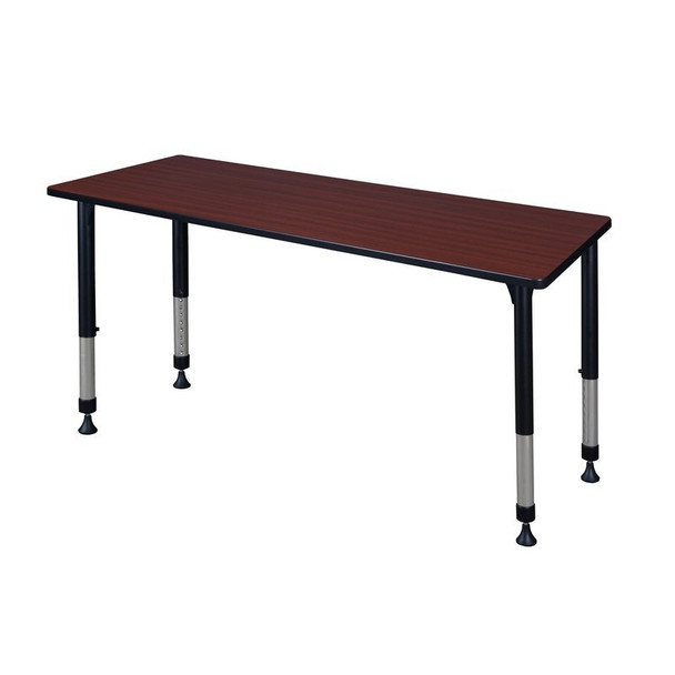 Kee Rectangular Classroom Tables, 66 W, 24 L, 23-34 H, Wood, Metal MT6624MHAPBK