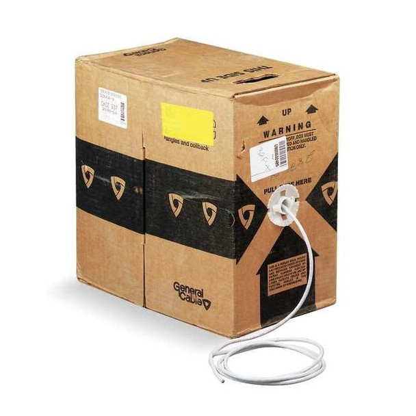 Genspeed Data Cable,Cat 6,24 AWG,1000ft,White 7131101