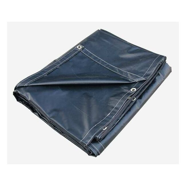Heavy Duty Tarp, 19 ft 6 in x 13 ft 4 in, 20 Mil, Black, Vinyl