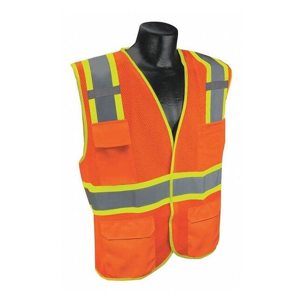 Condor High Visibility Vest,Orange/Red,S/M 53YN53