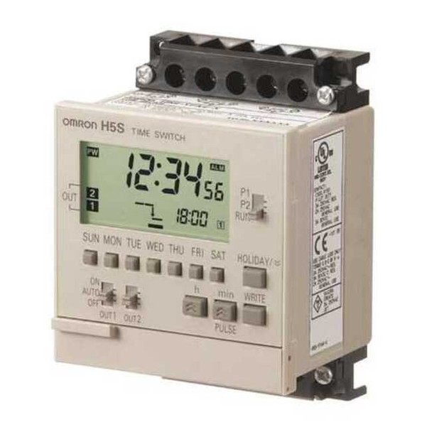 Omron Electronic Timer, Light Gray, Plastic H5S-WFB2