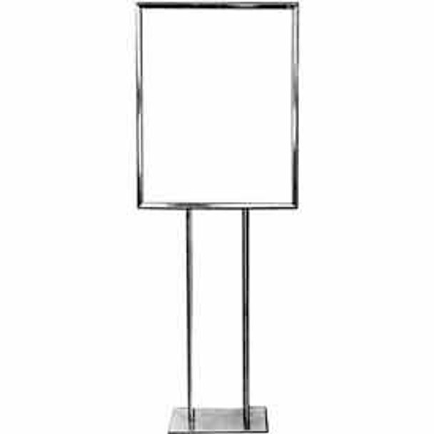 22"" x 28"" Bulletin Sign Holder w/ Flat Base - Chrome