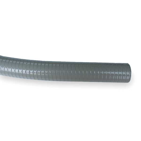 Liquid-Tight Flex Plastic Conduit, 2 in Trade Size, 50 ft, 10 in Bend, PVC, Gray