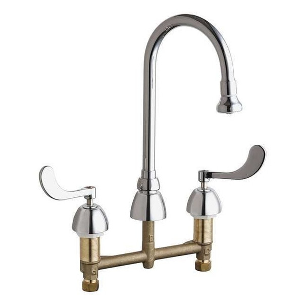 Gooseneck Kitchen/Bathroom Faucet, Manual, 8" Mount, 3 Hole Commercial