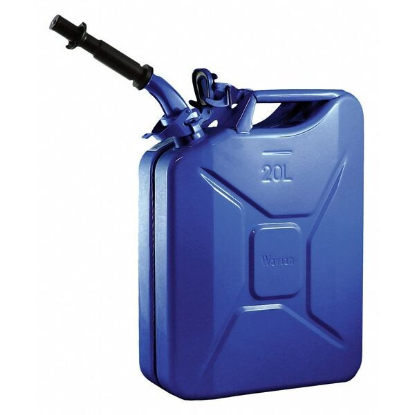 Wavian Gas Can, Cold Rolled Steel, 5.3 gal, Kerosene, Blue JC0020BLVS
