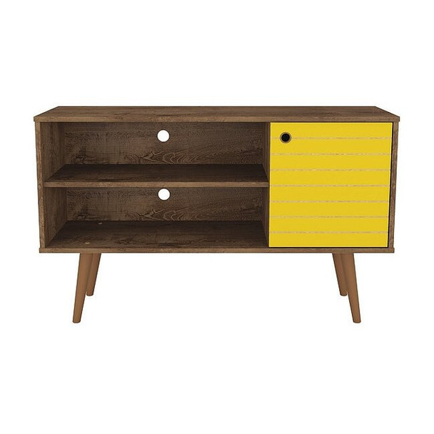 Manhattan Comfort TV Stand,Mid Century,42.52",Yellow 212BMC94