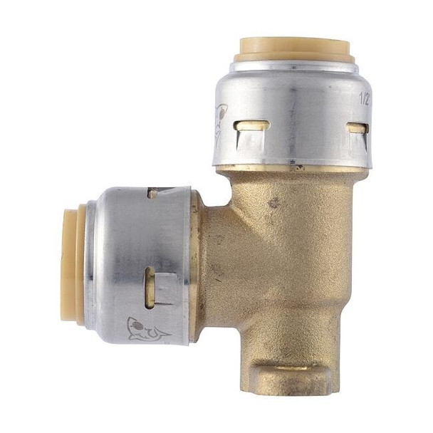 Sharkbite Elbow,Brass,Push-Fit1/2in,MNPT1/2in UR249