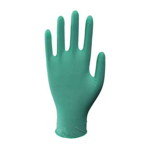 Disposable Gloves, 4.00 to 4.99 mil Palm, Latex, Powdered, M (8), 100 PK, Green