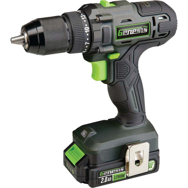 Genesis 20V 1/2 In. Cordless Drill/Driver Kit with 2.0 Ah Battery & Charger