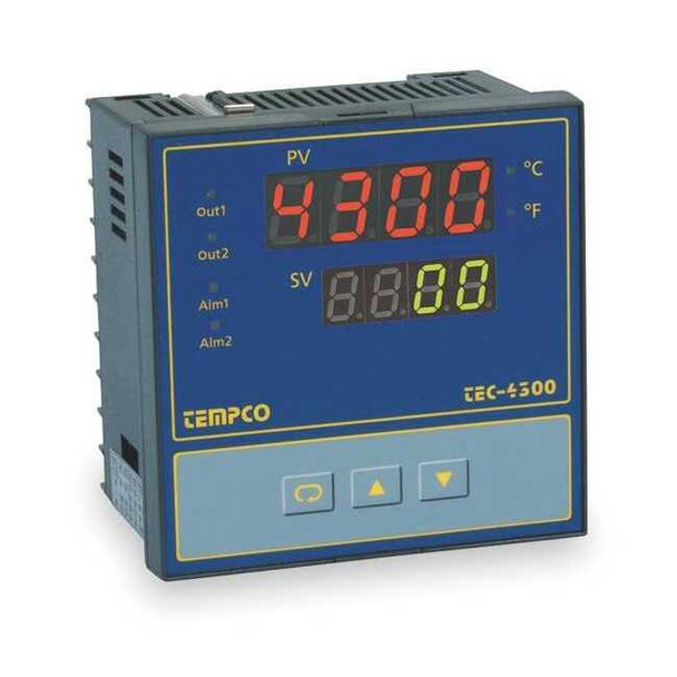 Tempco Temp Controller,Prog,90-264V,Relay2A TEC55011