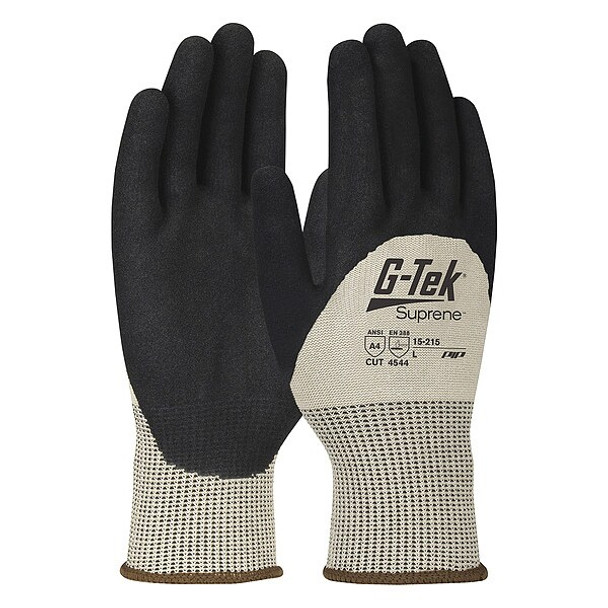 Cut-Resistant Glove, Cut Level A4 ,Dipped ,Foam Nitrile ,Sandy ,S 12 PK