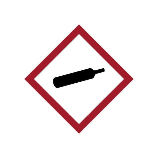Brady 1" x 1" Paper GHS Label, GHS Gas Pressure Symbol, Pk16 118888
