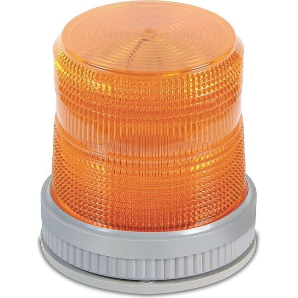 Warning Light, Amber, LED, 120V AC, 65 FPM, 3 3/4 in Dia., Surface
