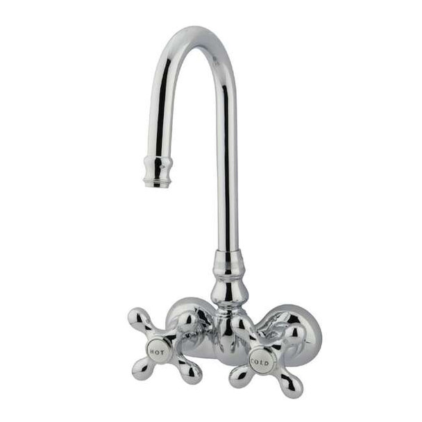 Wall-Mount Clawfoot Tub Faucet, Polished Chrome, Tub Wall Mount