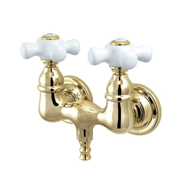 Wall-Mount Clawfoot Tub Faucet, Polished Brass, Tub Wall Mount