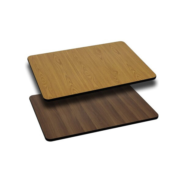 Flash Furniture Natural/Walnut Reversible Top, 24 x 30 XU-WNT-2430-GG