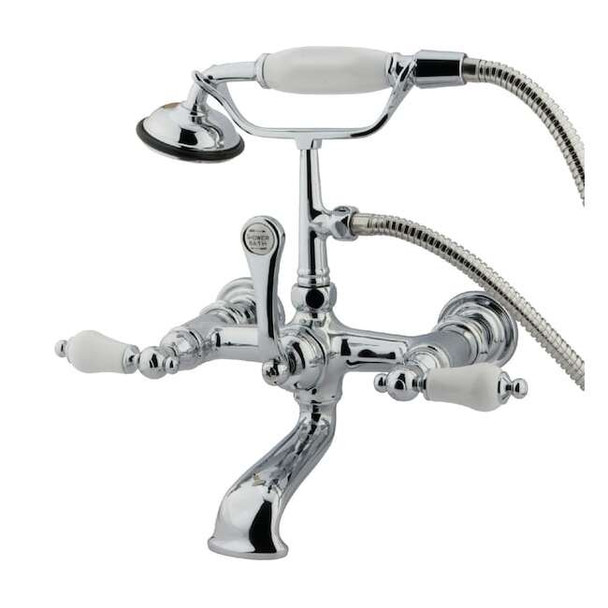 Wall-Mount Clawfoot Tub Faucet, Polished Chrome, Tub Wall Mount