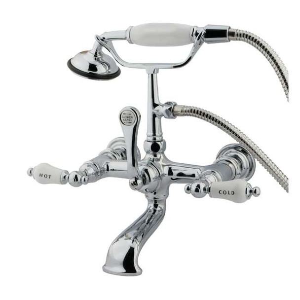 Wall-Mount Clawfoot Tub Faucet, Polished Chrome, Tub Wall Mount