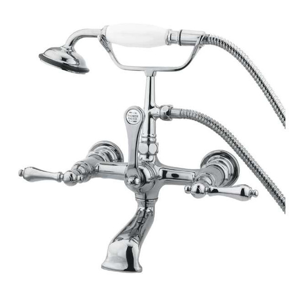 Wall-Mount Clawfoot Tub Faucet, Polished Chrome, Tub Wall Mount