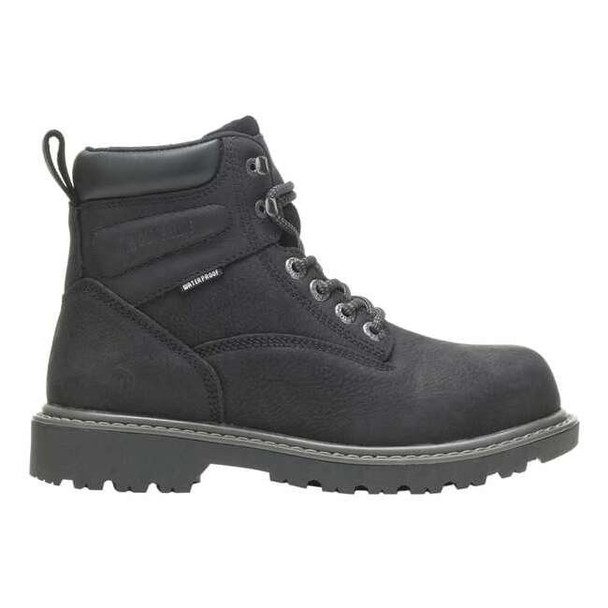 Women's 6-Inch Work Boot, 8 1/2 W, Steel Toe, 6 in H, Black, W201153