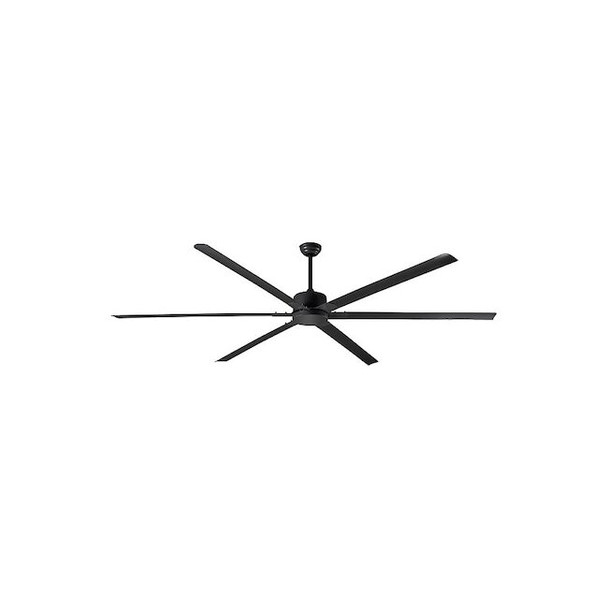 Ceiling Fan, 120 in Blade Dia, 6 Blades, 5 Speeds, 120V AC, Matte Black