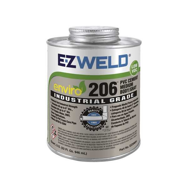 Ez Weld Pipe Cement,32 fl oz,Gray EZ30604N